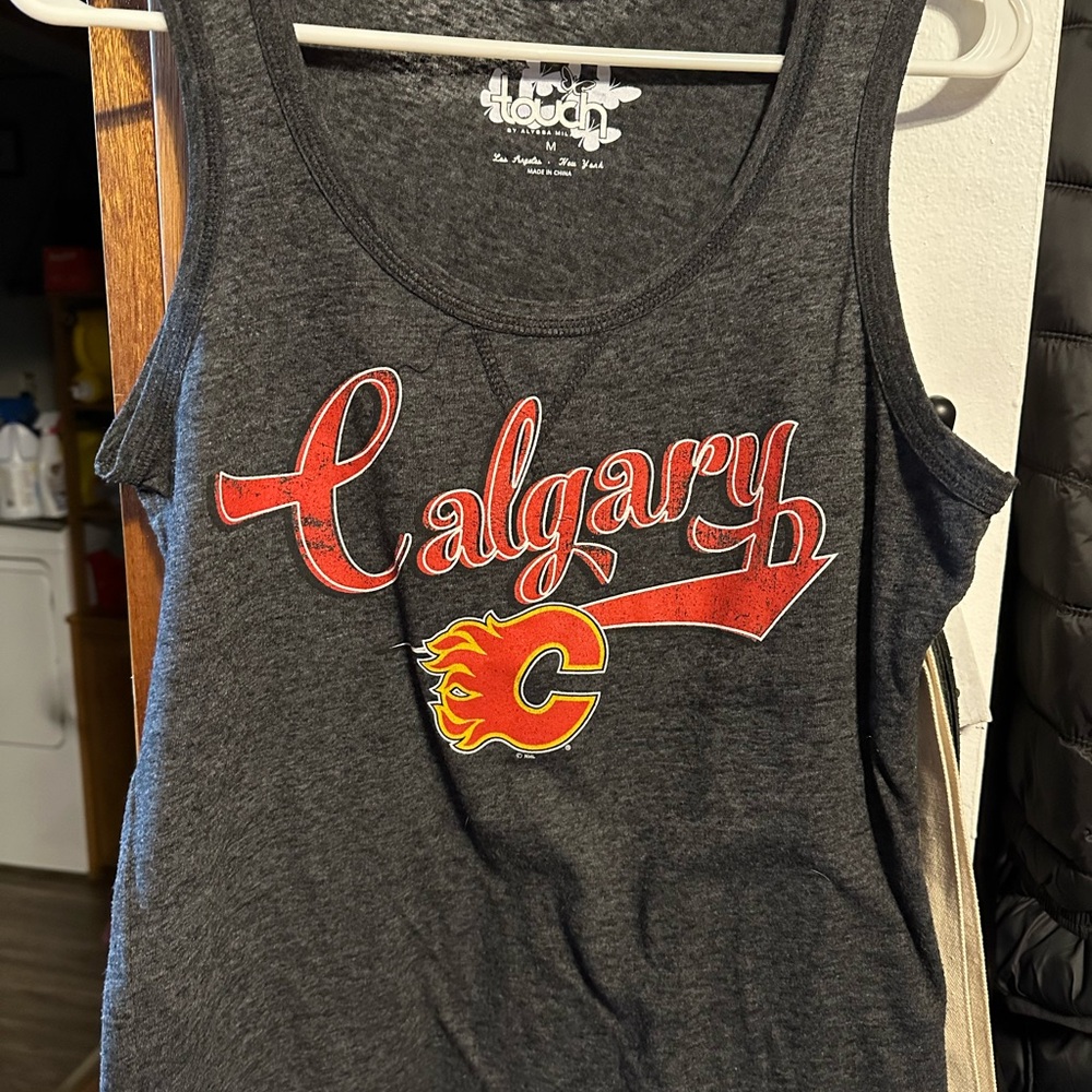 Calgary Flames Gray Tank Top